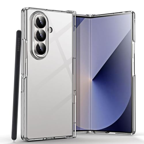 AICase for Galaxy Z Fold 7 Case with Pen Holder Clear, [Anti-Yellow] Slim Fit Ultra-Thin Transparent Crystal Hard PC Protective Phone Case with Built-in S Pen Slot for Samsung Galaxy Z Fold 7 - color: A2-Clear with Pen Holder, size: FOLD 7