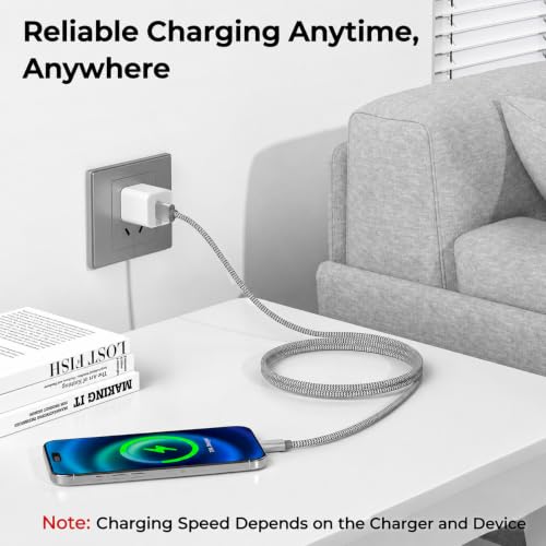 Basesailor USB A to USB C Cable 6.6FT 2Pack - color: Silver, size: 2Pack 6.6FT(2M), style: 2 Pack