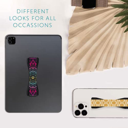 LOVEHANDLE Duo Phone + Tablet Grip - Boho, Black Base