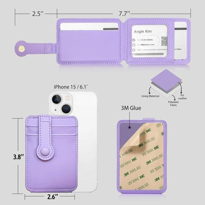 M-Plateau Phone Wallet Stick On – Adhesive Card Holder, Durable & Stylish Multi-Functional Wallet Attachment for Cell Phones, Secure and Slim with Adhesive(Lavender) - color: Lavender