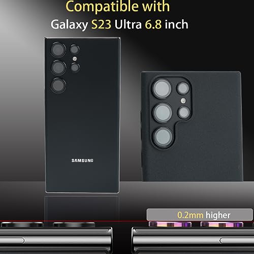Camera Lens Protector for Samsung Galaxy S23 Ultra, Black - color: Black