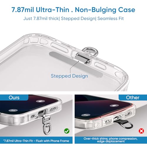 360° Swivel Heavy-Duty Metal Phone Tether Tabs - color: 2black2silver