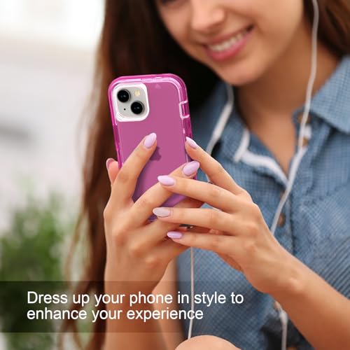 Follaroma for iPhone 15 Case, Shockproof Protection, Hot Pink | Heavy Duty Shockproof Protection Phone Cases, Anti-Drop, Dual Layer Transparent Rugged Protective Cover, 6.1 inch - color: Hot Pink, size: iPhone 15 6.1‘’
