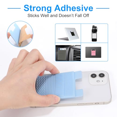 Textured Phone Wallet Stick On, 5 Pack Sensory Card Holder for Back of Phone Case, Stress Relief for Anxiety Autism ADHD, Silicone Adhesive Pocket for Cards Cash, Fidget Toys for Work, School, Travel
