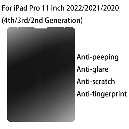 Privacy Anti-Glare Screen Protector Anti-Spy Soft Film Suit for iPad Pro 11 inch 2022/2021 / 2020 (4th/3rd/2nd Generation) Matte Anti-Peeping