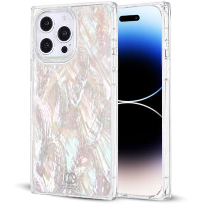 COCOMII Rectangle for iPhone 14 Pro Case, Natural Real Mother of Pearl | Compatible with MagSafe Wireless Charging, Shockproof 10ft Drop Protection, Camera & Screen Protection, Premium Glossy Finish - color: Natural Real Mother of Pearl, size: iPhone 14 P