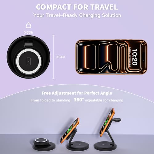 Charging Station for Apple Magsafe Wireless Charger iPhone Charging Station - color: Black, size: 1Pack