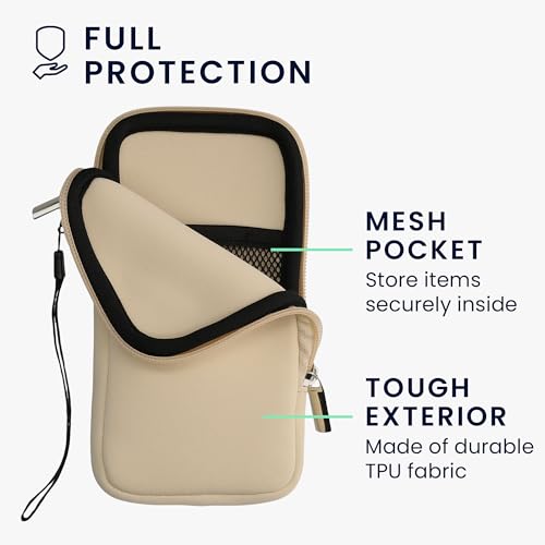 kwmobile Universal Phone Pouch Size XL - 6.7/6.8" - Neoprene Smartphone Pouch with Zip - Water-Repellent Mobile Phone Case - Sleeve in Cream - color: cream, size: XL - 6.7/6.8"
