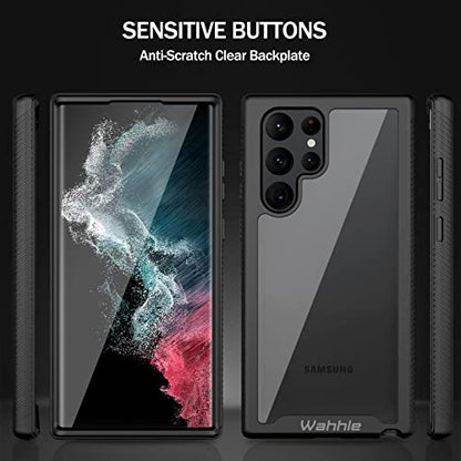 Compatible with Samsung Galaxy S22 Ultra Case, Built in Screen Protector Full Body Shockproof Slim Fit Bumper Protective Phone Cover for Samsung S22 Ultra 5G-Black/Clear - size: Samsung S22 Ultra