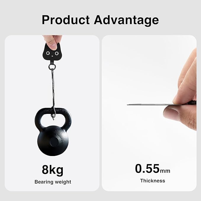 EKAX Anti-Theft Phone Strap, Adjustable Crossbody & Wrist Lanyard, Universal Tether Tab (2-Pack) for Secure Hands - color: Cat Paw