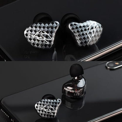 YINYOO KZ-ZST Hybrid Banlance Armature with Dynamic in-Ear Earphone 1BA+1DD HiFi Headset Wired Earbuds IEM Headphones Gaming Earbuds (Black-zst with Microphone) - color: black, size: 3.5mm-With Microphone, style: 3.5mm-With Microphone