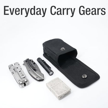Tintirs 2 Pack EDC Belt Pouches for Men Women, Compact Holster Pouches Waist Bags with Belt Loop for Fishing, Hiking, Camping, Durable Snap Closure, Premium Waxed Canvas