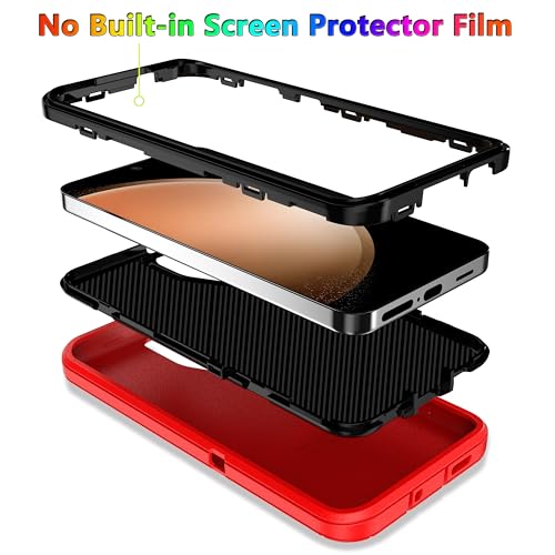 MXX Case Designed for S24 Plus Compatible with S25 Plus/ S24 Plus 3-Layer Super Full Heavy Duty Body Bumper Cover/Shock Protection/Dust Proof, case 5g 2024 (Red/Black) - color: Red/Black, size: Galaxy S24+ / S25+