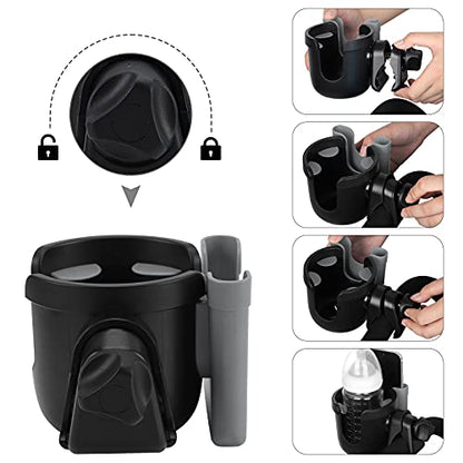 Accmor Wheelchair Cup Holder with Phone Holder, ﻿Universal 360° Rotatable Walker Cup Holder Rollator Scooter Accessory - color: Grey