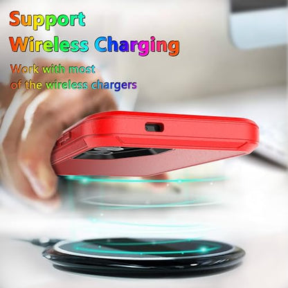 MXX Case Designed for S24 Plus Compatible with S25 Plus/ S24 Plus 3-Layer Super Full Heavy Duty Body Bumper Cover/Shock Protection/Dust Proof, case 5g 2024 (Red/Black) - color: Red/Black, size: Galaxy S24+ / S25+
