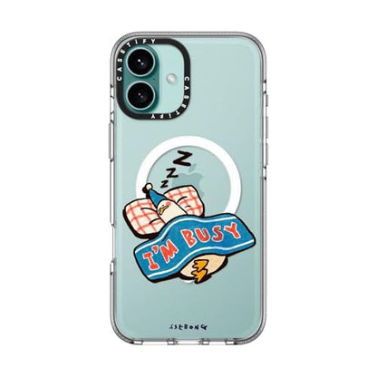 CASETiFY for iPhone 16 Plus Case - Impact Clear Compatible with MagSafe | Not Yellowing | 6.6 ft. 3x Military Grade Drop Protection | I'm so busy | Clear - color: I'm so busy, size: Iphone 16 Plus (6.7")