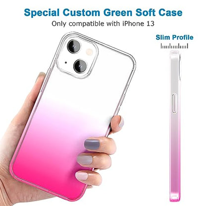 JJGoo Compatible with iPhone 13 Case Clear Soft Transparent Shockproof Protective Slim Thin Bumper Phone Cover, Gradient Pink - color: Gradient Pink