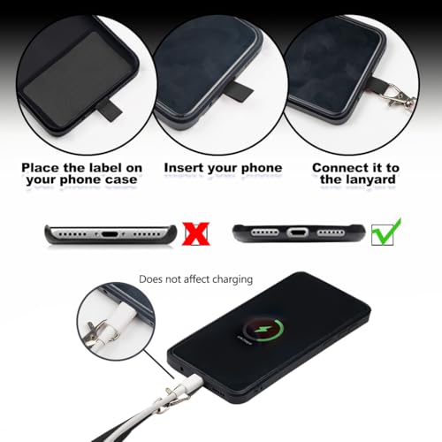 ELANE 8 Pieces Cell Phone Holder Around Neck,Adjustable Crossbody Phone Strap,Cell Phone Lanyard Crossbody Phone Lanyard - color: Black