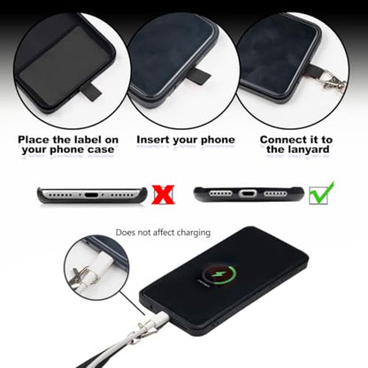 ELANE 8 Pieces Cell Phone Holder Around Neck,Adjustable Crossbody Phone Strap,Cell Phone Lanyard Crossbody Phone Lanyard - color: Black