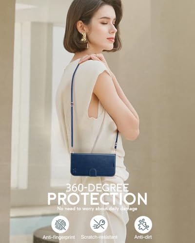 OCASE for iPhone 16 Wallet Case, PU Leather Crossbody Phone Case with Removable Shoulder Strap, Kickstand, RFID Blocking Card Slots, Flip Folio Phone Cover 6.1 Inch 2024, Blue - color: Blue, size: iPhone 16