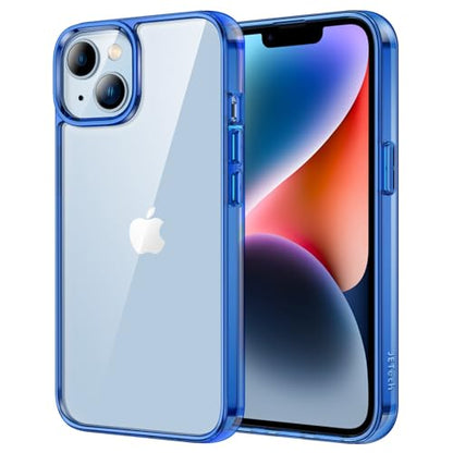 JETech Case for iPhone 14 6.1-Inch, Non-Yellowing Shockproof Phone Bumper Cover, Anti-Scratch Clear Back (Blue) - color: Blue, size: iPhone 14