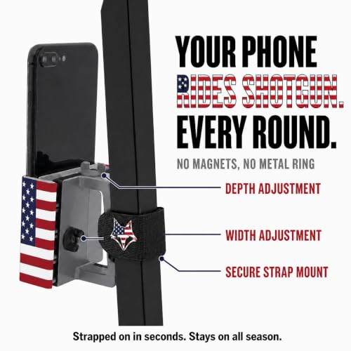 Strap Style Golf Cart Phone Holder, Golf Cart Phone Mount by Desert Fox - color: American Flag