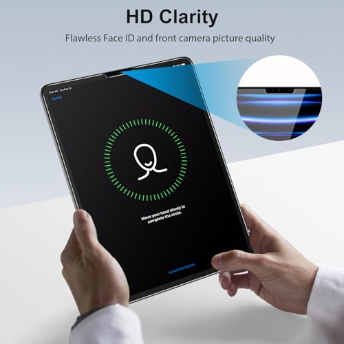 SPARIN Screen Protector for iPad Pro 12.9 [2022/2021/2020-6th/5th/4th] | 2pcs Camera Lens Protector+ 2pcs Tempered Glass for iPad Pro 12.9 inch, Support Apple Pencil & Case Friendly - size: iPad Pro 12.9 inch 4th/5th/6th