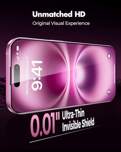 UNBREAKcable 3-Pack Screen Protector for iPhone 16 Plus,Tempered Glass | Shatterproof Glass,One Pull Perfection,Auto Dust Elimination,99.99% HD Clear,Bubble Free,Full Coverage for Apple 6.7 Inch - size: iPhone 16 Plus