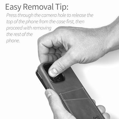 Dockem Card Case for iPhone 17 Pro Max with Magnetic Mounting Plate, Camera Control Button, Wallet with 2 Holder Slots: M2 Luxe Canvas-Style Synthetic Leather (Charcoal Black) - color: Charcoal black, size: 17 Pro Max