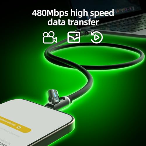 MFish USB C to USB C Cable, 240W 4 in 1 Charging Cable, Black, 6.6FT - color: Black, size: 6.6FT(Upgraded)