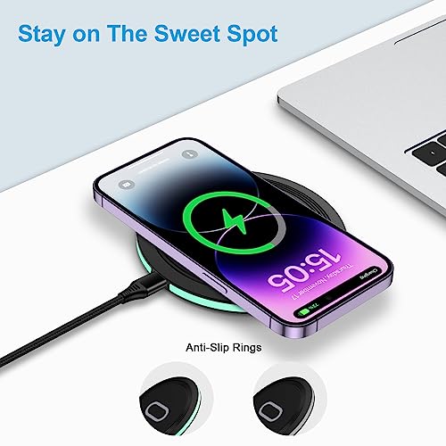 Samsung S26 Fast Wireless Charger Pad, 2 Pack 15W Wireless Charging Station