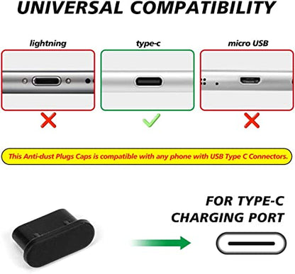 5PCS USB C Dust Plug & 28x Phone Speaker Mesh Dustproof Adhesive Stickers for iPhone Duo /18/17/16/15 Pro Max, Samsung Galaxy S23, S22, S21, Type-C Port on Smartphone, Anti Dust Kit with Tweezers