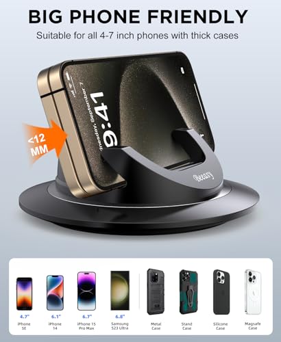 Beeasy Car Phone Holder Mount, 360° Rotation Dashboard Phone Holder, Silicone Non-Slip Cell Phone Car Mount, Universal for iPhone 17/16 Pro Max, Samsung, Google Pixel, All Smartphones & GPS - size: FC01