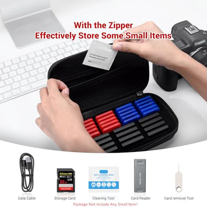 EVA PU Memory Card Holder with Individual 20 SD & 12 XQD/CFB Cards Cases - size: for 12 XQD & 20 SD