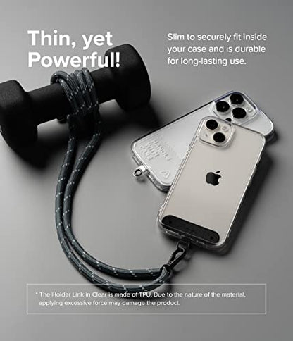 Ringke Holder Link Black, Adjustable Crossbody Strap with Cell Phone Tether Tab, Universal Multifunctional Lanyard Patch - color: Charcoal & Gray