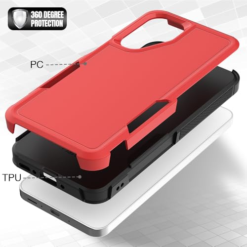 for Samsung Galaxy A17 Case: Dual Layer Protective Heavy Duty Cell Phone Cover Shockproof Rugged with HD Screen Protector - Military Protection Bumper Tough for Samsung Galaxy A17 5G 2026, Red - color: Red (PC) + Black (TPU)
