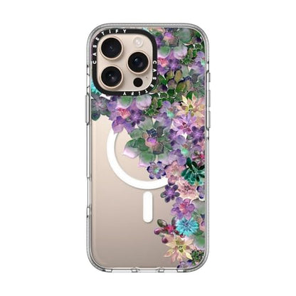 CASETiFY for iPhone 16 Pro Max Case - Impact Clear Compatible with MagSafe | Not Yellowing | 6.6 ft. 3x Military Grade Drop Protection | MY SUCCULENT GARDEN | Clear - color: MY SUCCULENT GARDEN, size: Iphone 16 Pro Max (6.9")