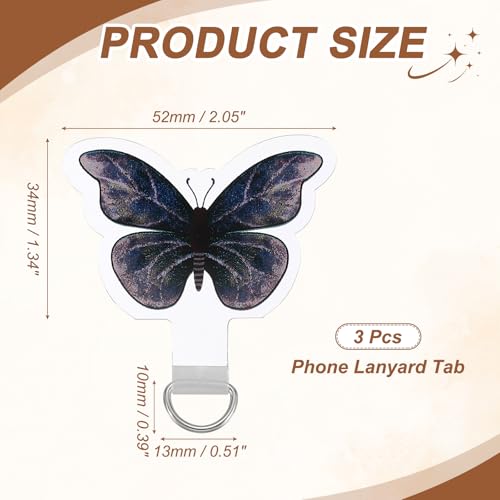 uxcell Phone Tether Tab Universal Butterfly - color: Black