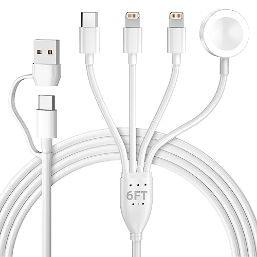 4 in 2 Apple Watch Charger, USB C Apple Charger Cable for iPhone 17, Magnetic Charging Cord for iWatch Series SE/8/7/6/5/4/3/2 - Wireless Travel i-Watch Charger AirPods&iPad-6FT - style: i/i/c/w