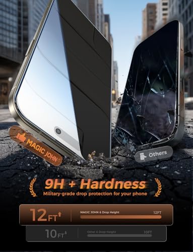 MAGIC JOHN 3rd Gen Upgraded for iPhone Air Privacy Screen Protector 6.5 Inch,25°Anti-Spy Screen,Shockproof Tempered Glass,Auto Dust-Removal,Bubble Free,Easy Installation,Daily Drop Protection,2 Pack - size: iPhone Air 6.5inch