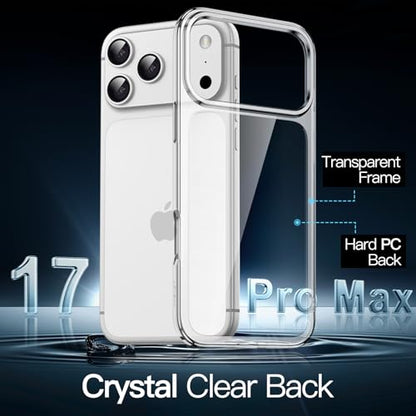 JETech Case for iPhone 17 Pro Max, Anti-Yellowing, Clear | Shockproof Protection, Scratch Resistant Hard PC Back, Durable Transparent TPU Bumper - color: Clear, size: iPhone 17 Pro Max