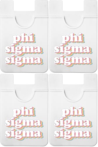 Sorority Shop Phi Sigma Koala Pouch - Retro Design Card Holder for Mobile Case- Phone Wallet Stick on - Ultra-Thin and Lightweight Device Case Wallet - Holds Cards and Cash (Pack of 4) - size: 2.25"W x 3.25"L (Pack of 4)