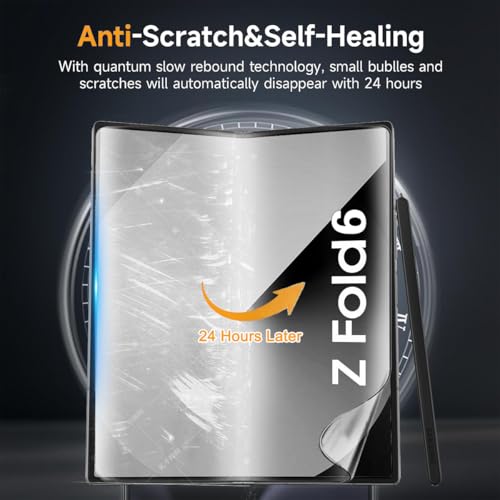 [2+2 Pack] Soft TPU Front Screen Protector for Samsung Galaxy Z Fold 6, Flexible TPU Film, 2PCS Front + 2PCS Inside for Galaxy Z Fold 6 Screen Protector Case Friendly, No Creases,No Bubbles,HD Clear - size: Fold 6