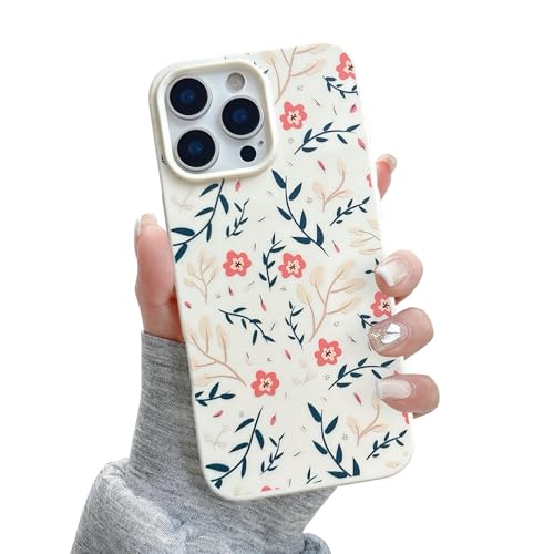 QLTYPRI for iPhone 13 Pro Case Cute Pink Floral Flower, Branch Flower | Cute Flower Pattern Aesthetic Phone Case,Raised Camera Protection,Slim Soft TPU Shockproof Protective Cover for Girls Women - color: Branch Flower, size: iPhone 13 Pro