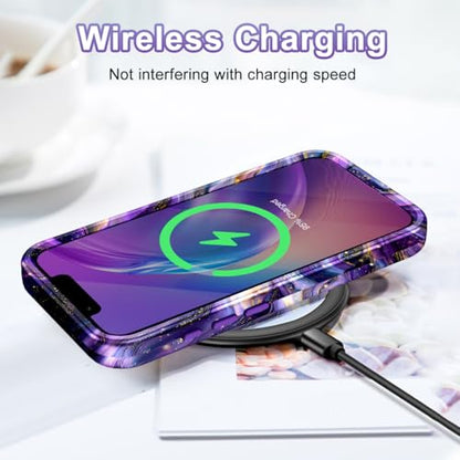 Btscase Compatible with iPhone 17e Case 6.1 Inch 2026,Marble Pattern 3 in 1 Heavy Duty Shockproof Full Body Rugged Hard PC+Soft Silicone Drop Protective Women Girl Phone Cases, Dark Purple - color: Dark Purple, size: iPhone 17e