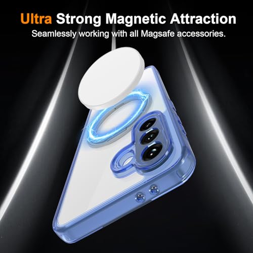 Case for Samsung Galaxy A37 5G Phone 2026 | Rotating Stand | Non-Yellowing Transparent Clear | Wireless Charging | Shockproof Protection (Blue) - color: Blue, size: A37