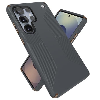 Speck Samsung Galaxy S25 Ultra Case - Magnet Case, 13-Foot Drop Protection, No-Slip Grips - Samsung S25 Ultra Case Magsafe - Raised Bezel and Enhanced Buttons - Presidio 2 Grip(Pack of 1) - color: Charcoal Grey/Cool Bronze, size: Galaxy S25 Ultra