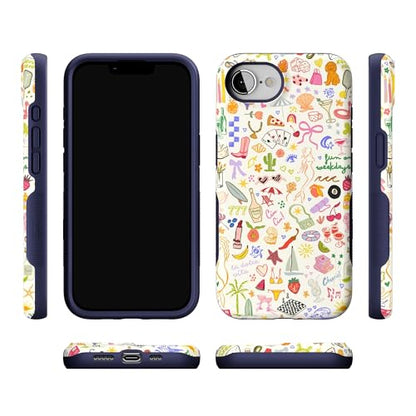Casely iPhone 16e Case | All The Fun Things | Fun on Weekdays | Bold Protective Design | Compatible with MagSafe - color: All the Fun Things | Fun on Weekdays