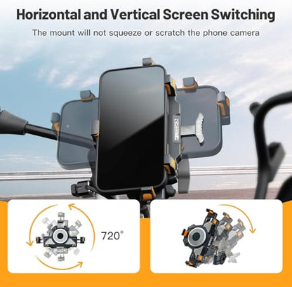 Anti-Theft Motorcycle Phone Mount Holder, High-Strength Plastic - style: M lite