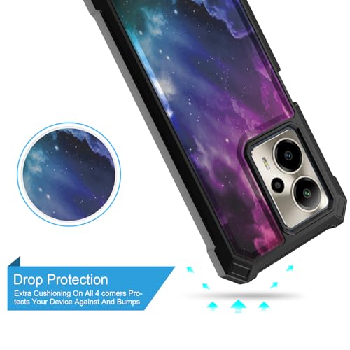 for Cricket Outlast 5G 2024 Case (SN509C),AT&T Motivate Pro 5G (SN509A) w/[Built-in Screen Protector]Dual Layer Shockproof [Military-Grade][Full-Body] Protective Cover Women Man Blue Black Star Galaxy - color: BLD IN GALAXY STAR